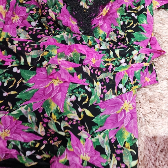 Fashion nova floral long sleeve chiffon romper size xl - Picture 2 of 5